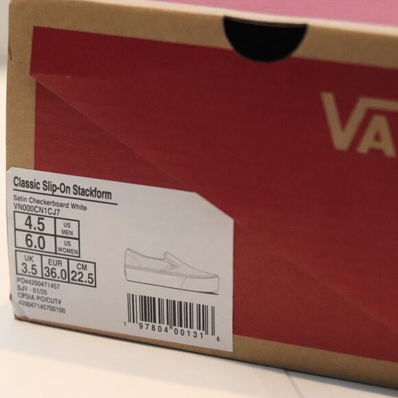 Vans Classic Slip-On Stackform Satin Checkerboard Sz 6 - Picture 8 of 8
